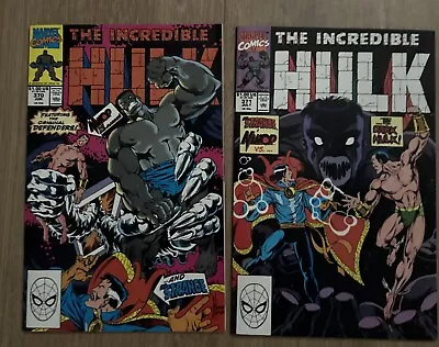 Buy Incredible Hulk Lot #370 & 371 Marvel 1991 Pater David.  C11 • 4.36£