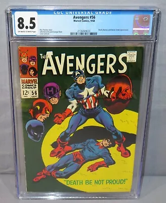 Buy AVENGERS #56 (Bucky Barnes & Baron Zemo App) CGC 8.5 VF+ Marvel Comics 1968 • 301.31£