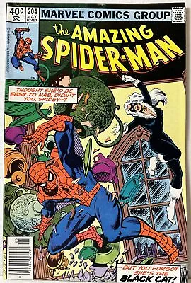 Buy Amazing Spider-Man #204 (1980, Marvel) 3rd App. Black Cat, Key Newsstand *VF* • 16.08£