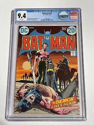 Buy Batman #244 CGC  9.4 NM Classic Neal Adams  Ra’s  Al Ghul Cover! DC Comics 1972 • 1,381.38£