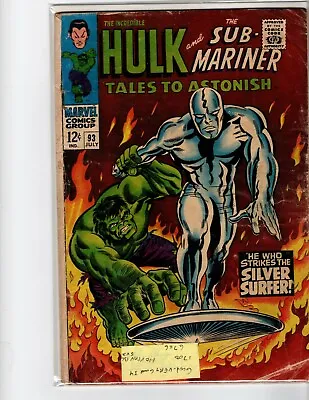 Buy Tales To Astonish 93 Incredible Hulk Silver Surfer Sub-Mariner G-VG • 63.95£
