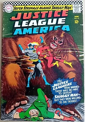 Buy Justice League Of America #45 - VG/FN (5.0) - DC 1966 - 12 Cents Cvr- Shaggy Man • 10.99£