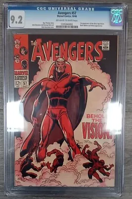 Buy 1968 Avengers # 57 CGC 9.2 NM-   1st Appearance Vision OW/W Pages 🗝 • 1,584.72£