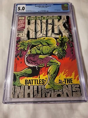 Buy Incredible Hulk Annual #1 Cgc 5.0 Vg/fine Marvel Comics Silver Age Classic Cover • 198.28£