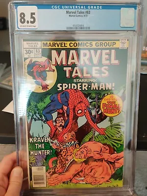 Buy MARVEL TALES #83 - CGC 8.5 OW/White Pages - KRAVEN THE HUNTER - SPIDER-MAN 1977 • 31.62£