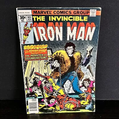 Buy Iron Man #101 - Monster Of Frankenstein - 1977 - 1st App Dreadknight - VGC • 20.02£