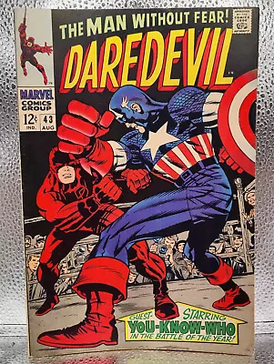 Buy DAREDEVIL ISSUE #43 MARVEL | AUG 1, 1968 | First Fight Between Cap & Daredevil • 35.61£