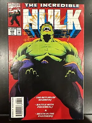 Buy Marvel Comics, The Incredible Hulk Issue # 408 • 4.73£