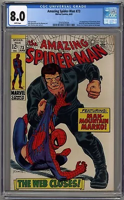 Buy Amazing Spider-man #73 Cgc 8.0 White Pages Marvel Comics 1969 • 158.36£