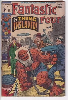 Buy Marvel Fantastic Four Series 1 Issue #91 Comic Book 1969 Thing Enslaved! Torgo • 8.70£