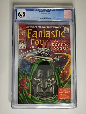 Buy Fantastic Four #57 CGC 6.5 WP WHITE Doctor Doom Silver Surfer Sandman Appearance • 175£