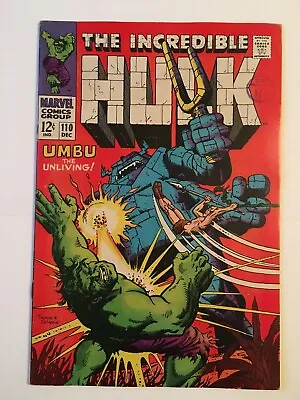Buy Incredible Hulk #110 VFN- (7.5) MARVEL ( Vol 1 1968) • 32£