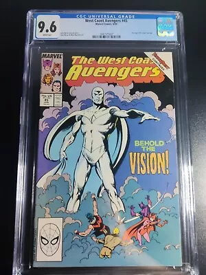 Buy 1989 West Coast Avengers #45 CGC 9.6 White Pages - 🔑 1st White Vision New Slab • 98.93£
