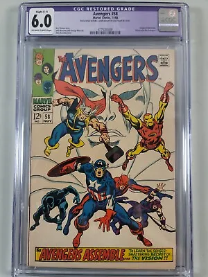 Buy Avengers #58 CGC 6.0 C-1 Slight Restoration 1968 Origin Story The Vision Marvel • 71.96£