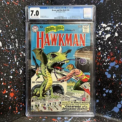 Buy Brave And The Bold #34 (Feb 1961, DC) 1st APPEARANCE HAWKMAN & HAWKGIRL CGC 7.0 • 1,270.95£