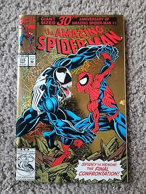 Buy The Amazing Spider-Man #375 Newsstand Edition Gold Foil 1993 30th Anniversary • 23.69£