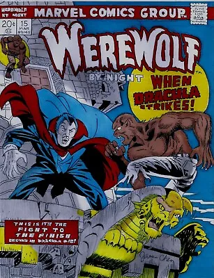 Buy Werewolf By Night # 15 Cover Recreation Dracula Vs Werewolf Original Comic Art • 239.85£