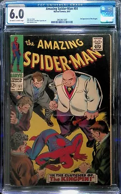 Buy Amazing Spider-Man #51 (vol 1), Aug 1967 - CGC 6.0 FN - Second Kingpin • 205.56£