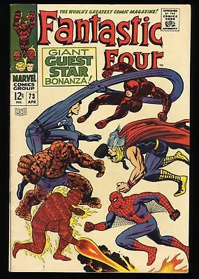 Buy Fantastic Four #73 VF- 7.5 Thor Spider-Man Daredevil Appearance! Marvel 1968 • 56.11£