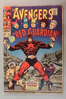 Buy The Avengers #43 1967  1st Appearance Of The RED GUARDIAN!  John Buscema Cover • 28.38£