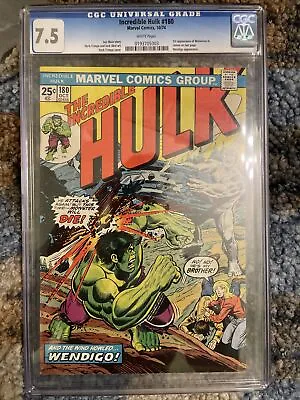 Buy Incredible Hulk #180 Cgc 7.5 White Pages Older Label Never Pressed • 789.82£