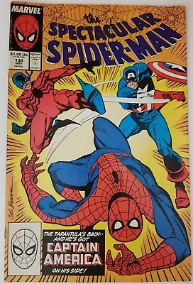 Buy Spectacular Spider-Man #138 (Marvel Comics, 1988) Captain America, Tarantula, VG • 2.76£