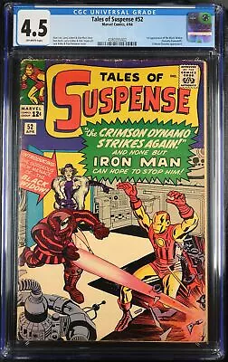 Buy Tales Of Suspense #52 CGC VG+ 4.5 Off White 1st Appearance Of Black Widow! • 554.15£