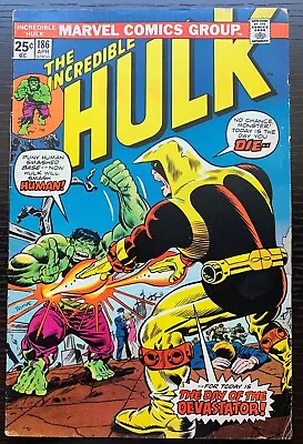 Buy The Incredible Hulk Marvel Comics #186 April 1975 Devastator Gd/vg 3.0 • 3.17£