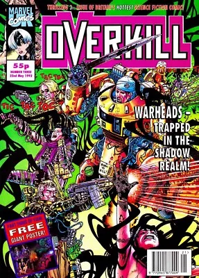 Buy Overkill # 3 Marvel UK Sci-Fi Magazine 22 May  1992-Includes Free Poster • 6.95£