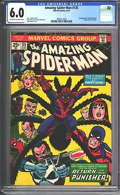 Buy Amazing Spider-Man #135 CGC 6.0 (1974) 2nd Appearance Punisher - Great Copy • 49£
