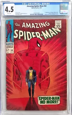 Buy 🕸amazing Spider-man #50 Cgc 4.5*1967, Marvel*1st App. Of Kingpin*white❄️pages🕷 • 593.68£