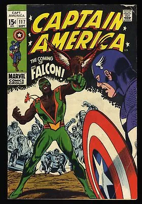 Buy Captain America #117 VG/FN 5.0 1st Appearance Falcon! Stan Lee! Marvel 1969 • 136.73£