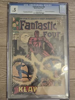 Buy Fantastic Four 56 CGC .5 Inhumans And Klaw App Doctor Doom Cameo 1966 OFF WP • 32.13£