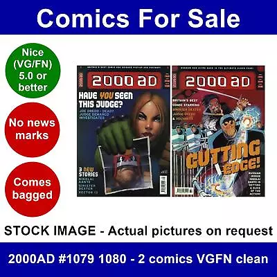Buy 2000AD #1079 1080 - 2 Comics VGFN Clean • 3.99£