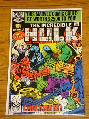 Buy Incredible Hulk Annual #9 Vol1 Marvel Comics 1980 • 8.99£