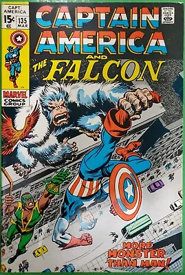 Buy Captain America & The Falcon #135 Stan Lee Gene Colan 1971 Marvel VF/NM • 39.57£