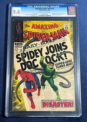 Buy CGC 9.4 Amazing Spider-man 56 - 1st App Captain Stacy (George) - PRICED TO SELL! • 555.67£