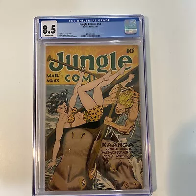 Buy JUNGLE COMICS # 63 CGC 8.5 1945 Fiction House Matt Baker GGA Golden Age VF+ • 352.27£