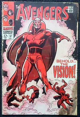 Buy Avengers #57 💛 COMPLETE & UNRESTORED 💛 1968 1st Vision Appr, Black Panther • 119.84£