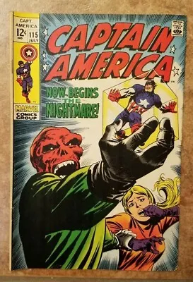 Buy Captain America #115, FN+ 6.5, Red Skull And Cosmic Cube • 47£