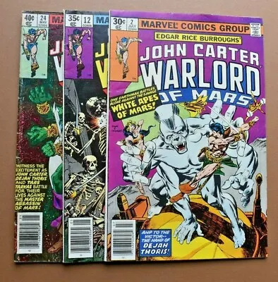 Buy Marvel Comics 1977 John Carter Warlord Of Mars #'s 2 12 24 ~ 3 Book Lot VG+ VF- • 8.99£