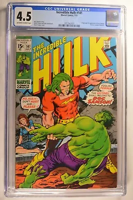 Buy Incredible Hulk 141 CGC 4.5 OW/W Origin & 1st App. Doc Samson 7/71 Marvel Key • 158.32£