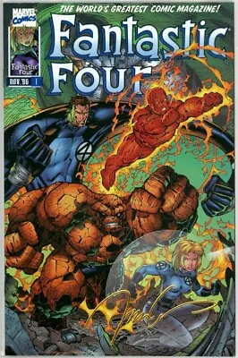 Buy Fantastic Four #1 1996 Signed Jim Lee 22k Gold Ink Coa Nm+ Marvel Comics • 69.95£