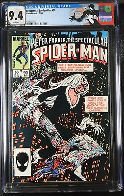 Buy SPECTACULAR SPIDER-MAN #90 - Black Suit - CGC 9.4 - 1984 MARVEL Comics. • 87.95£