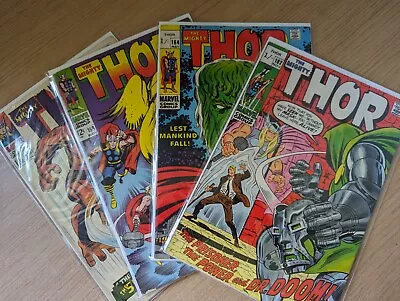 Buy The Mighty Thor #135, 158, 164 & 182 Lot Of 4 Silver Age Comics, Ego & Dr Doom   • 40£