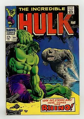 Buy Incredible Hulk #104 GD 2.0 1968 • 23.32£