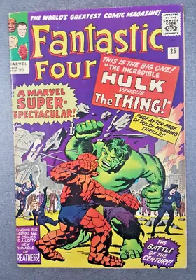 Buy FANTASTIC FOUR #25 (Marvel 1964) FN (6.0) Classic HULK Vs THING Kirby Art • 325£