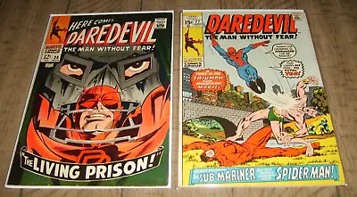 Buy Daredevil #38 Classic Dr. Doom 1968 Cover & #77 Spiderman Namor Comic Key Lot • 63.22£