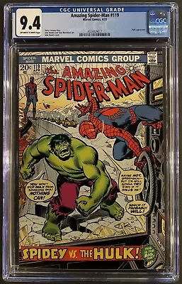 Buy Amazing Spider-man #119 Cgc 9.4 Ow-w Marvel Comics April 1973 - Hulk Appearance • 389.22£