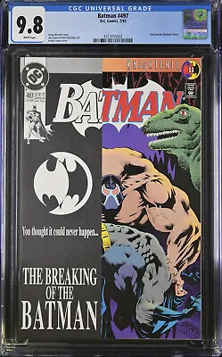 Buy Batman #497 CGC 9.8 NM/MT BANE BREAKS BATMAN'S BACK (KNIGHTFALL 11) KEY, HOT • 67.88£